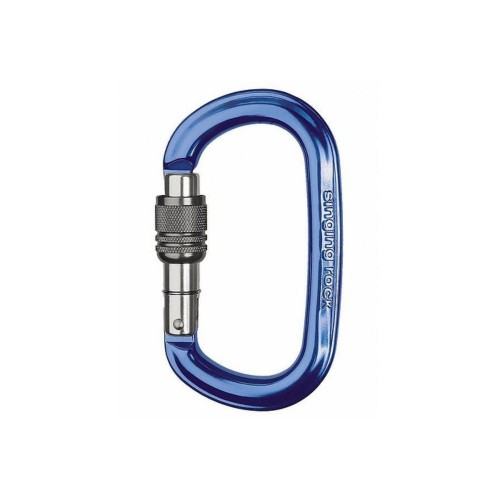 Mosquetón Ozone oval alum. seg. rosca 26 kN Azul Singing  Rock